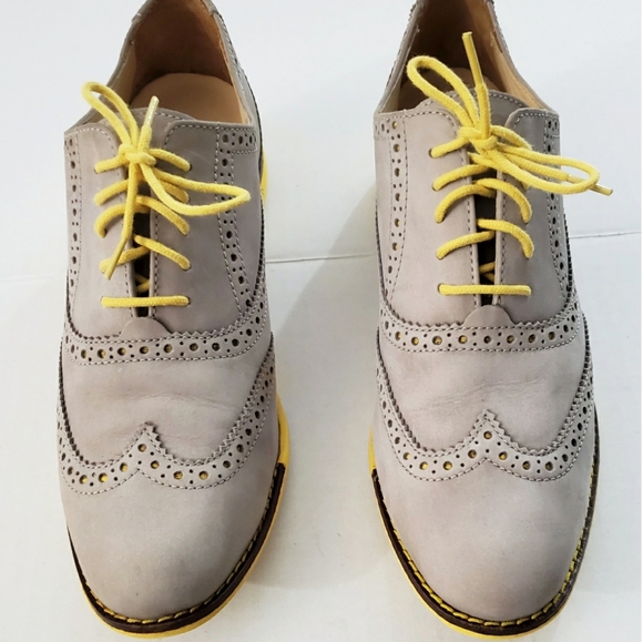 Cole Haan GRAMERCY Leather Oxford Gray Yellow - Picture 5 of 8
